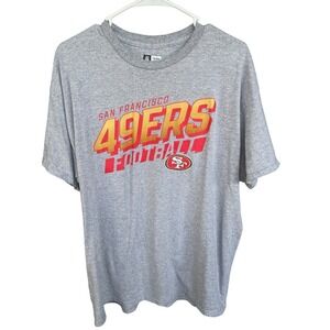 NFL San Francisco 49er Shirt Mens Large Gray Graphic Print Football Short Sleeve